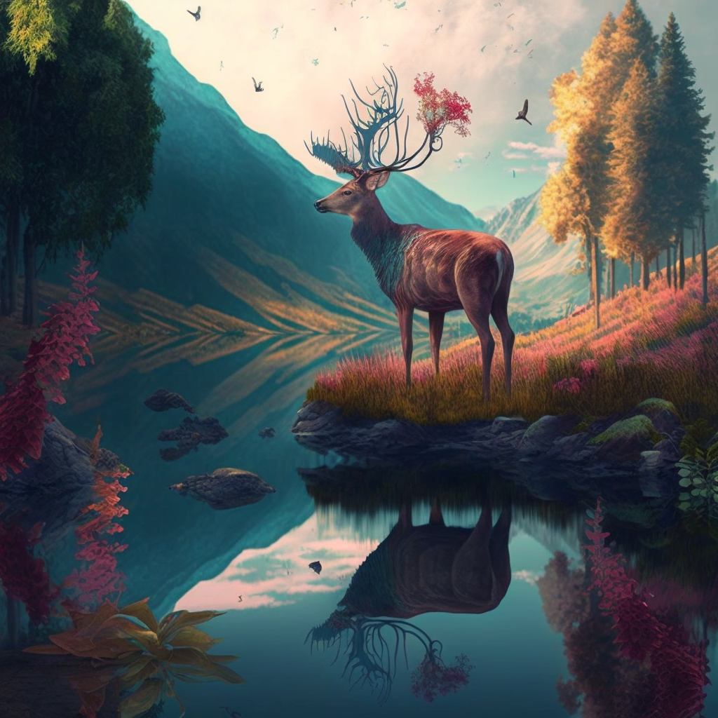 Un cerf dans la nature