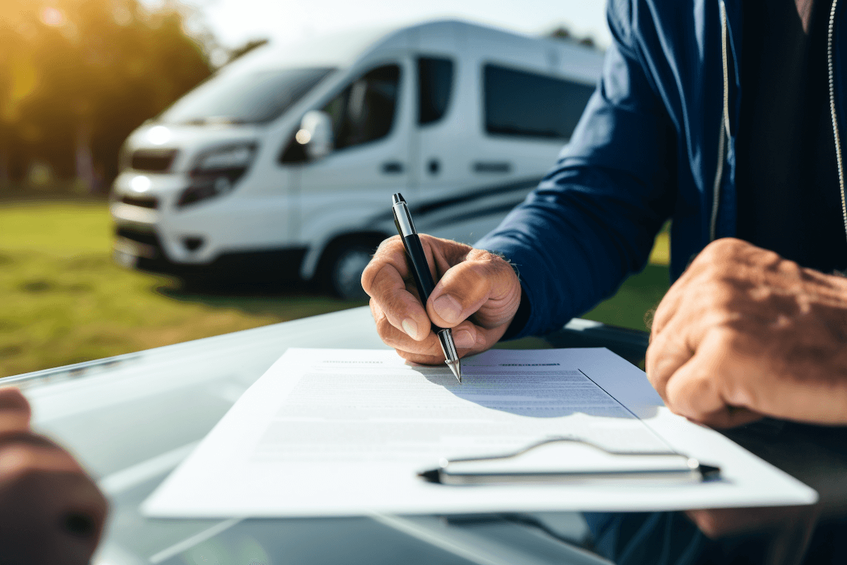 Signature contrat de location camping car